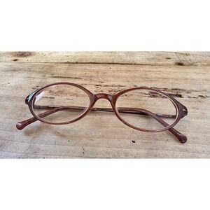 Dakota Smith Eyeglasses Oval SlowCurves Womens 135mm Chili Brown Excellent